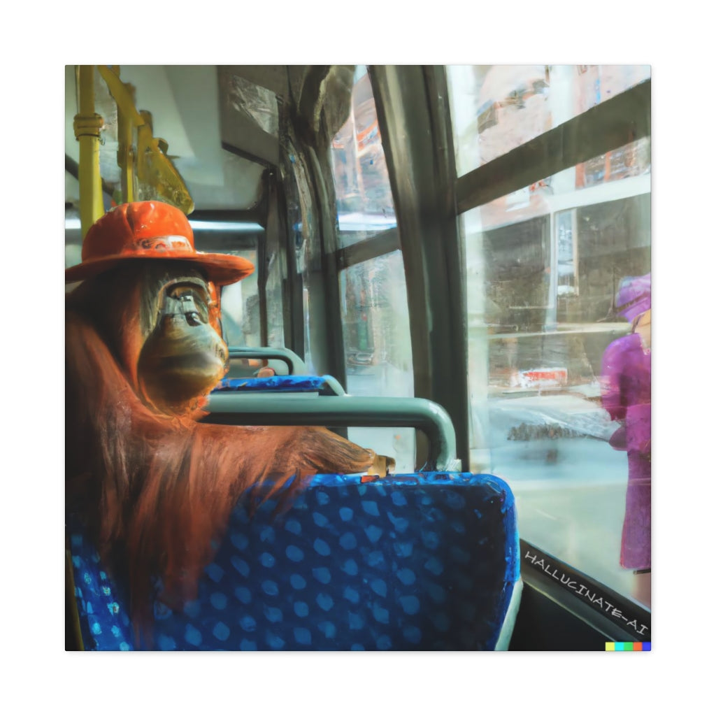 Bus - A Lady in Pink Classic Canvas