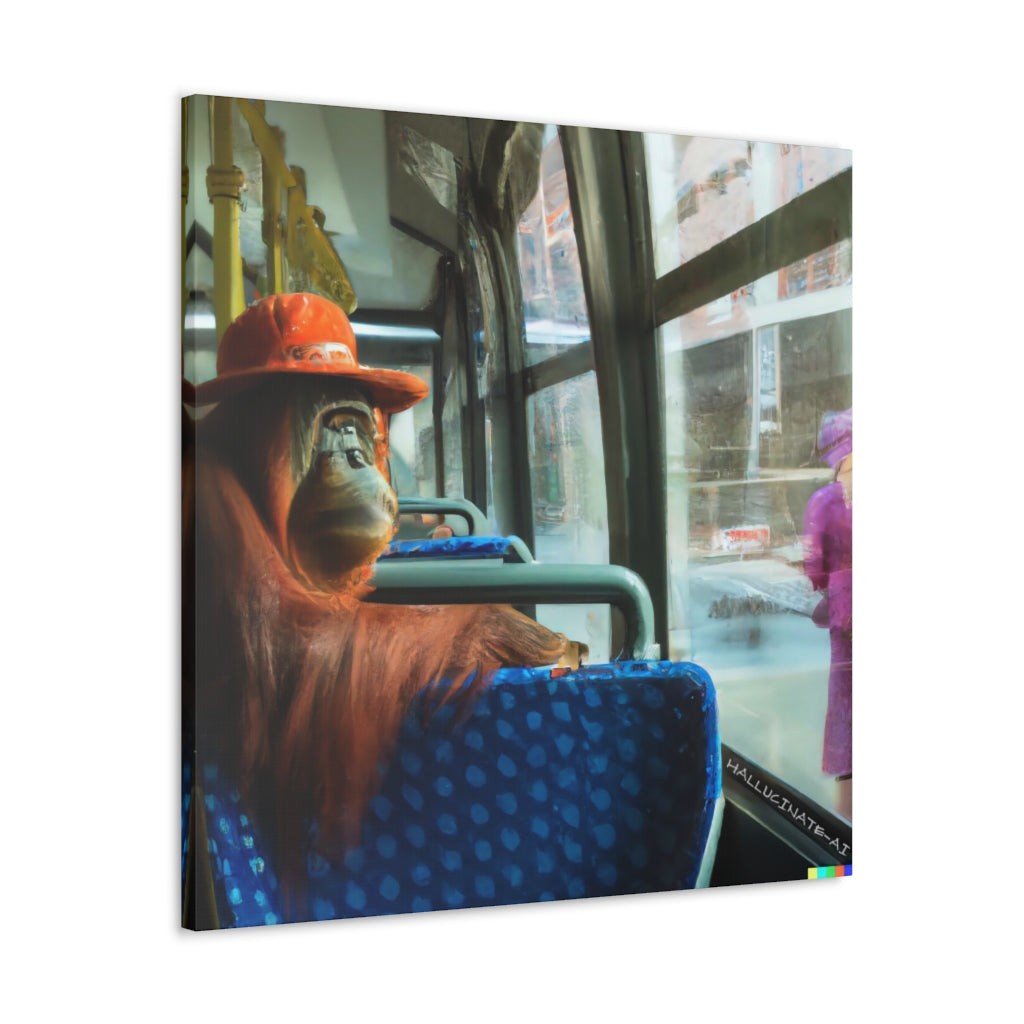 Bus - A Lady in Pink Classic Canvas
