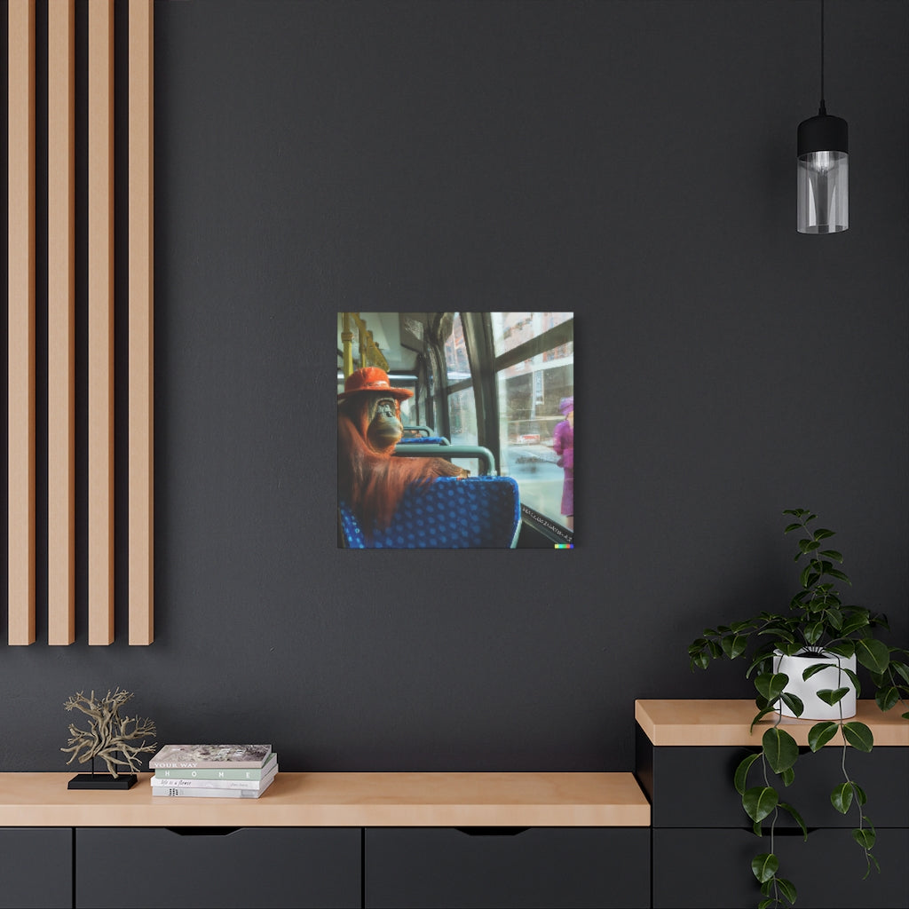 Bus - A Lady in Pink Classic Canvas