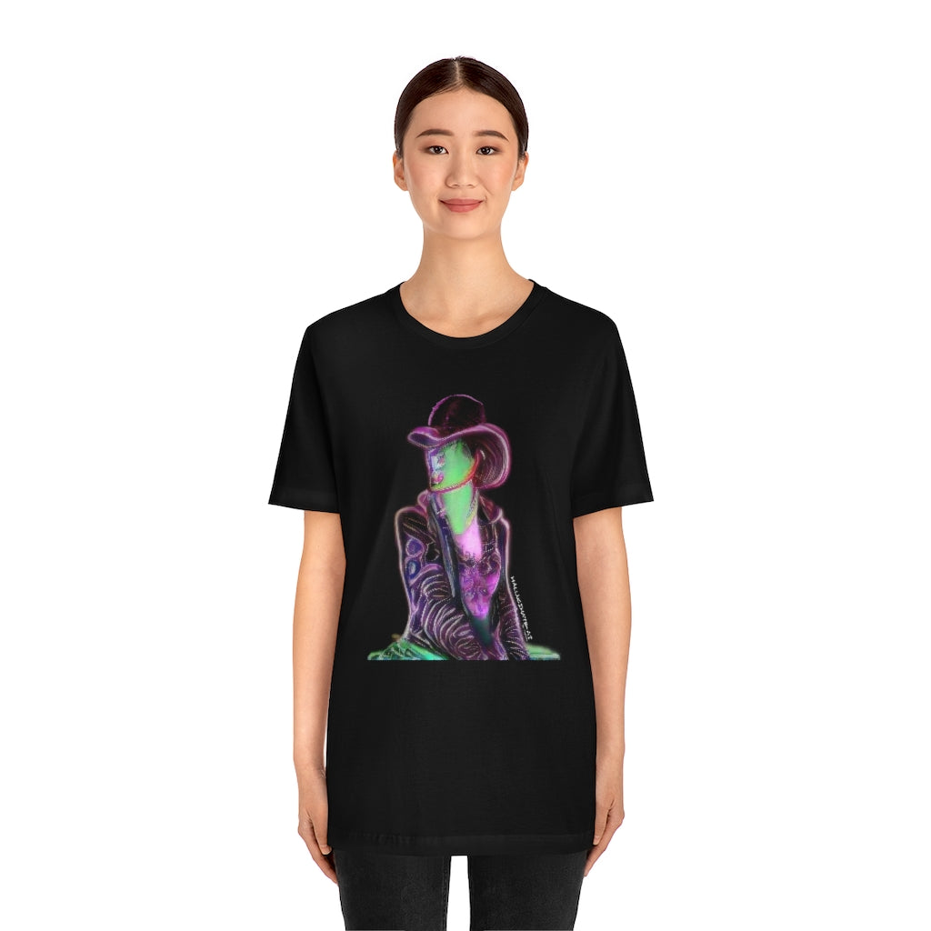 AI Neon Cowgirl 2 Unisex Jersey Short Sleeve Tee