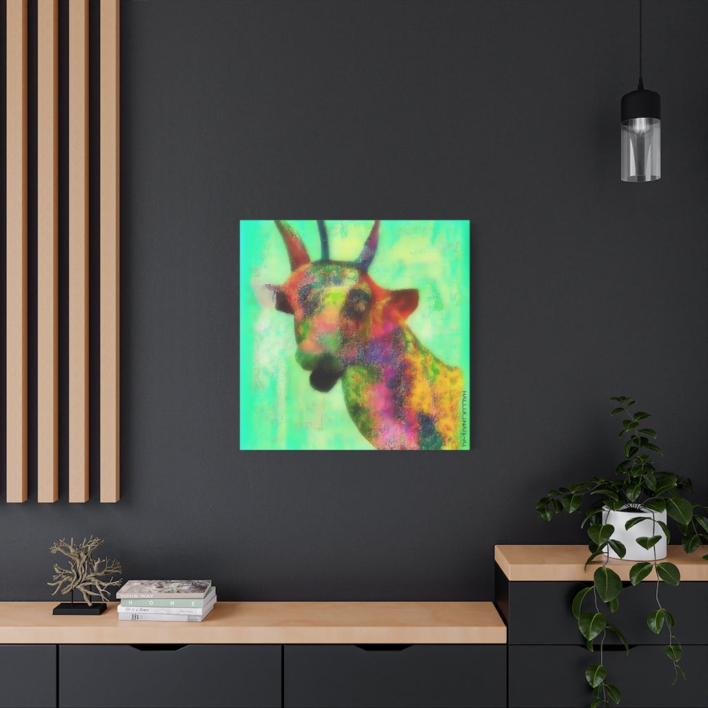 Giraffe Goat in Spring Classic Canvas