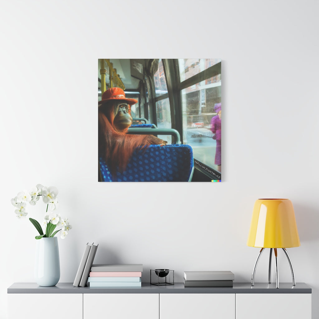 Bus - A Lady in Pink Classic Canvas