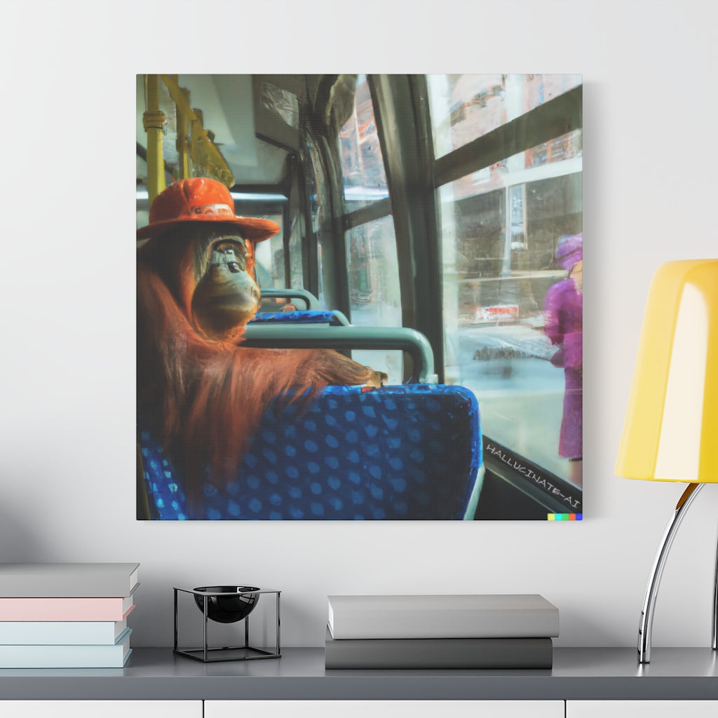 Bus - A Lady in Pink Classic Canvas