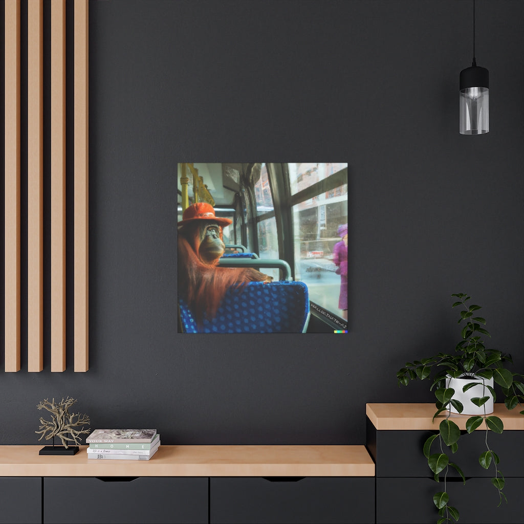 Bus - A Lady in Pink Classic Canvas