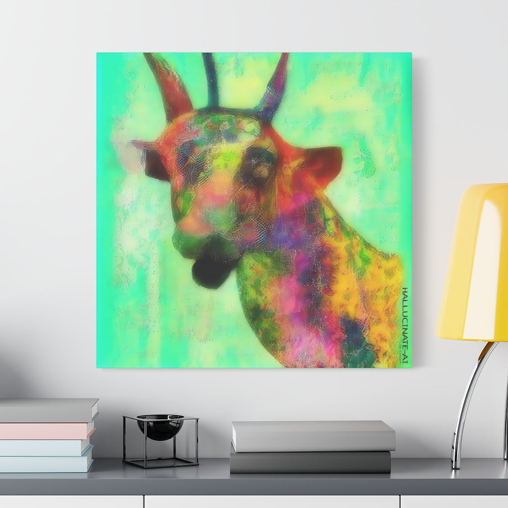 Giraffe Goat in Spring Classic Canvas