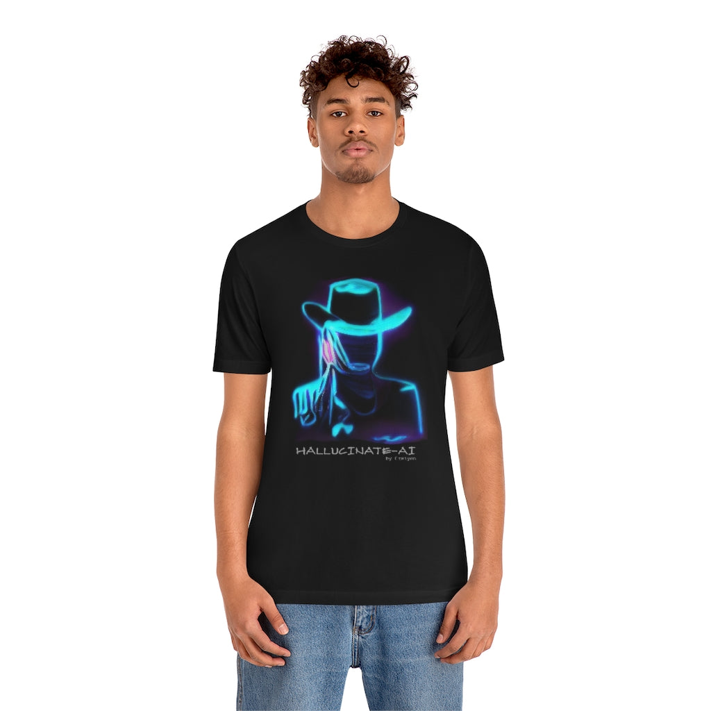 AI Neon Cowgirl 3 Unisex Jersey Short Sleeve Tee