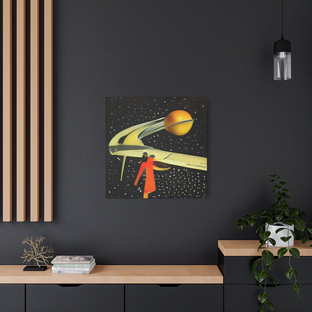 Space Lady in Red Classic Canvas