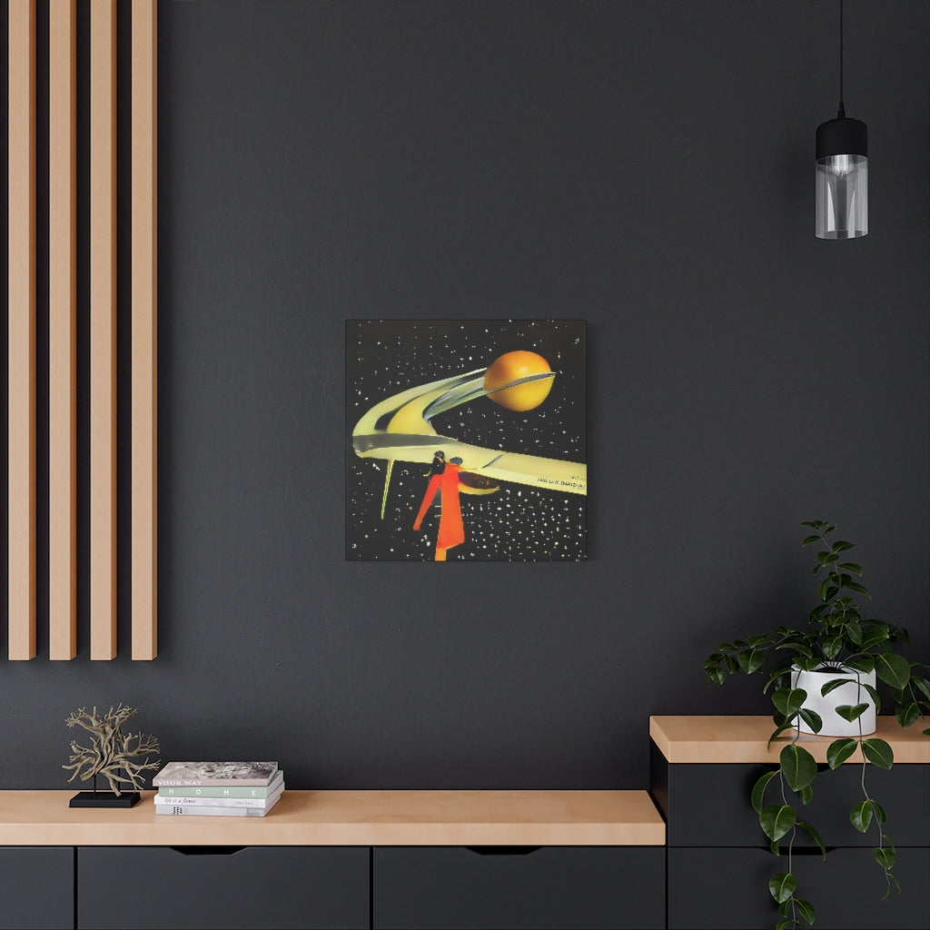 Space Lady in Red Classic Canvas