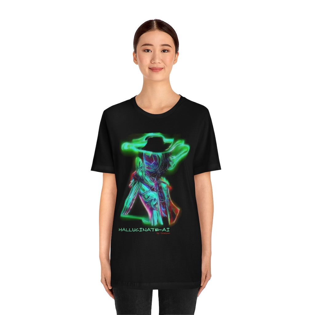 AI Neon Cowgirl 1 Unisex Jersey Short Sleeve Tee