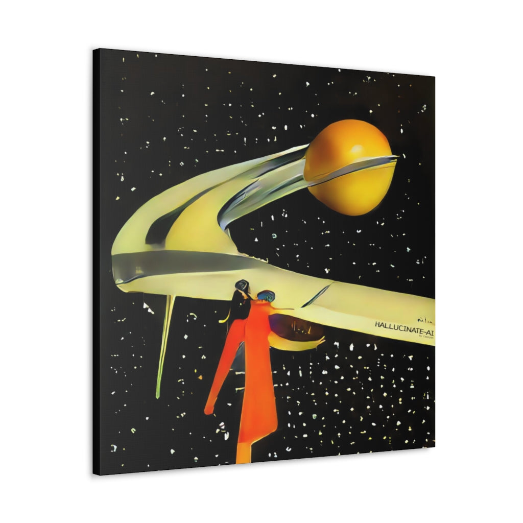 Space Lady in Red Classic Canvas