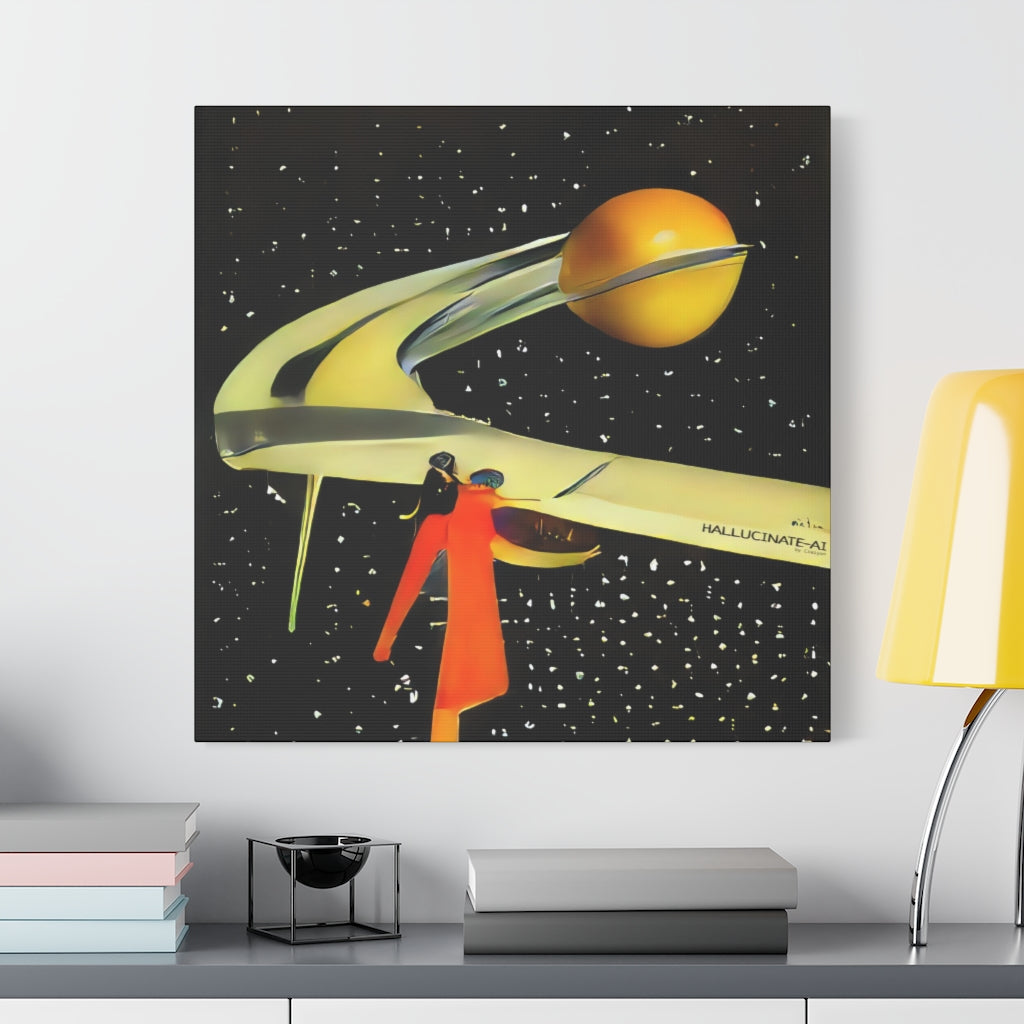 Space Lady in Red Classic Canvas