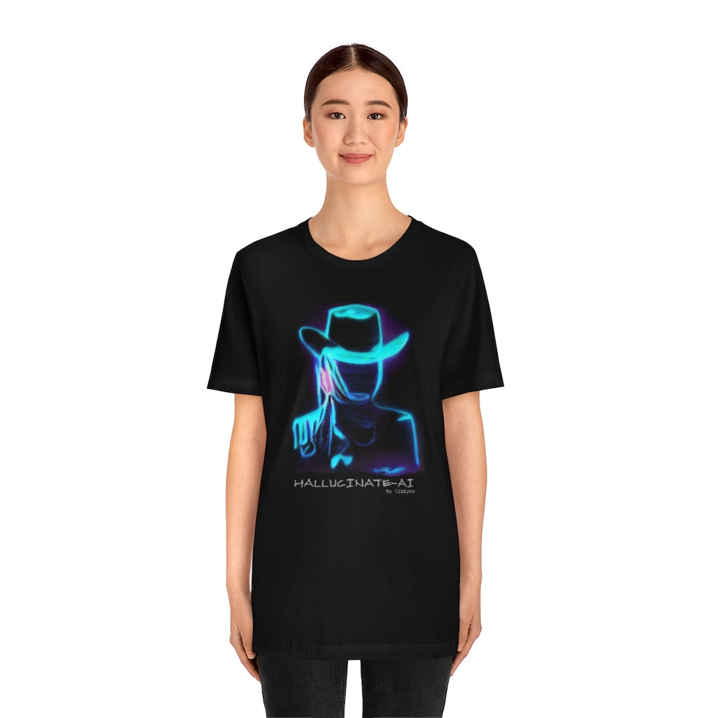 AI Neon Cowgirl 3 Unisex Jersey Short Sleeve Tee